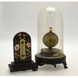 A 19th century Briggs Rotary Pendulum clock (incomplete) with associated glass dome,