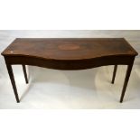 A Victorian cross-banded mahogany serpentine serving/side table,
