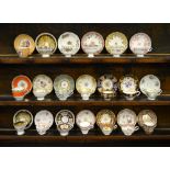 Twenty assorted 19th century cups and saucers to include Zachariah Boyle, Ridgway, G.F.