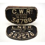 A Great Western Railway cast iron 12-ton wagon plate no.