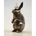 A novelty silver 'Rabbit' pepperette, Wakely & Wheeler, London 1971, 3.