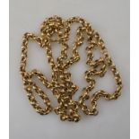 A long 9ct belcher style chain approx 82.