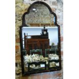 A tortoiseshell framed arch topped wall mirror circa 1930's,