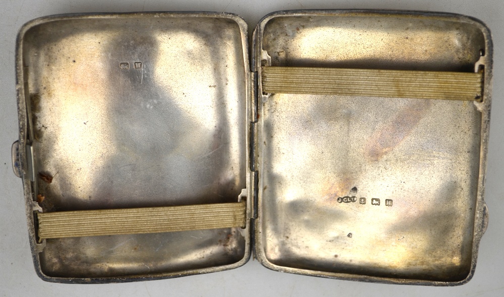 A silver cigarette case, Birmingham 1921, - Image 2 of 4