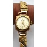 A lady's 9ct gold Rotary pendant watch with oval silvered dial and 21-jewel movement, London 1968,