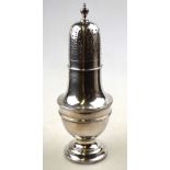 A large Edwardian silver baluster sugar caster, Harrison Brothers & Howson, Sheffield 1904, 10.