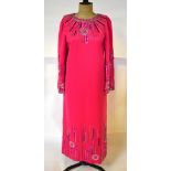 A 1970s pink Ellis evening dress with be