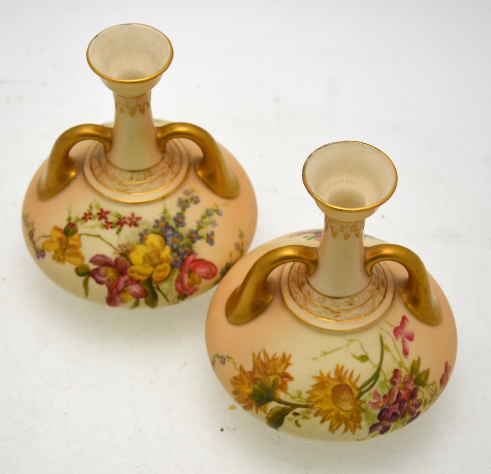 A pair of Royal Worcester blush ground t - Image 2 of 7