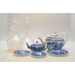 Regency Spode blue and white teapot, Spo