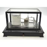 A barograph in bevel-glazed and ebonised