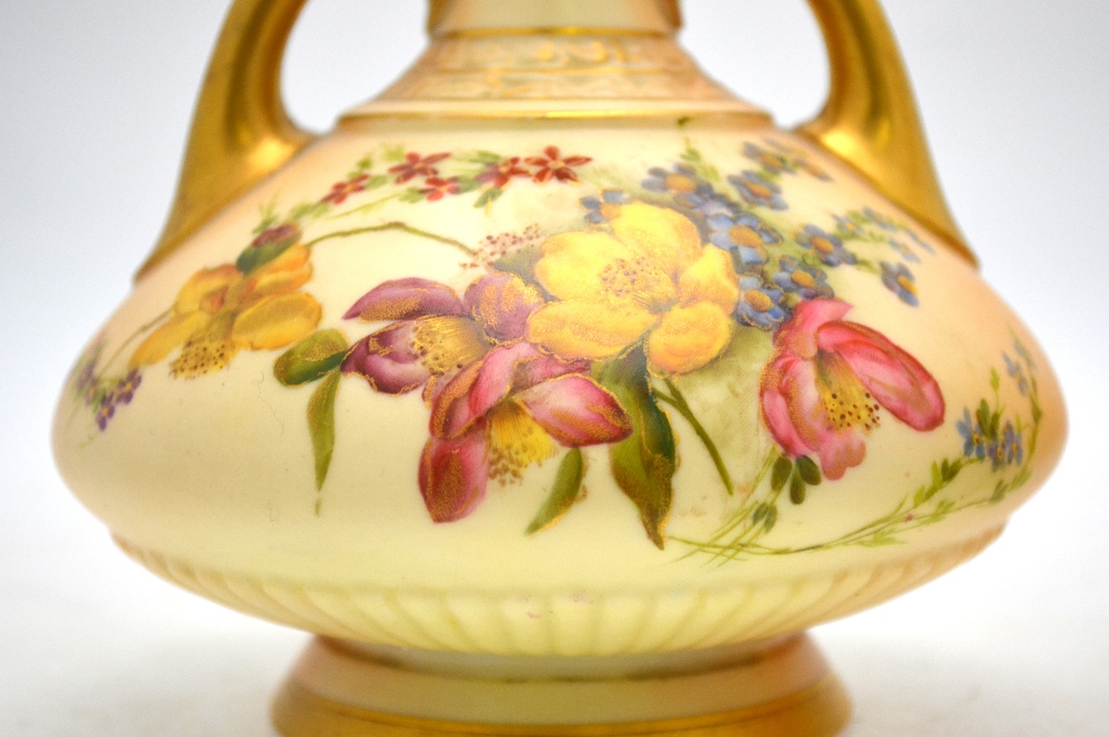 A pair of Royal Worcester blush ground t - Image 5 of 7