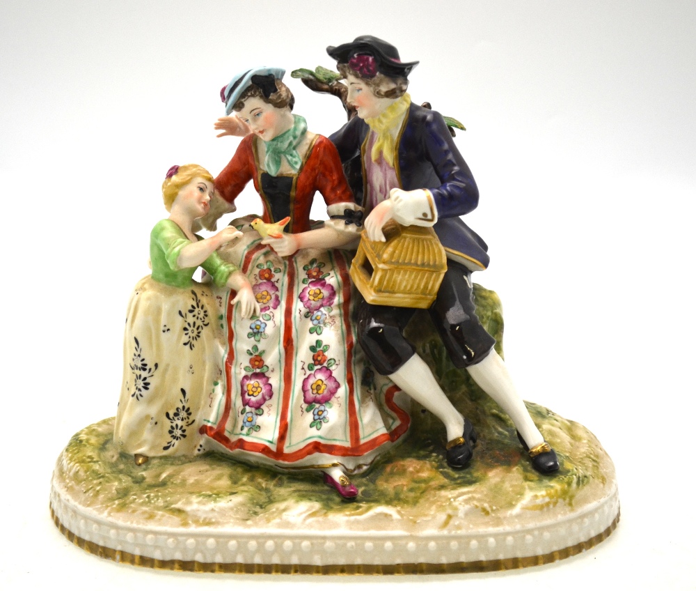 A continental porcelain figural group of