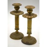 A pair of Victorian Gothic cast brass ca