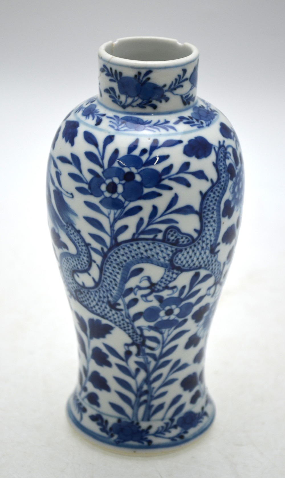 A Chinese Blue and white baluster vase d
