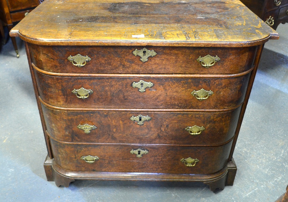 An 18th century oak bowfront chest of fo - Image 4 of 4