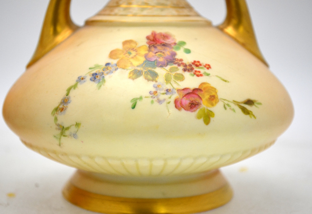 A pair of Royal Worcester blush ground t - Image 4 of 7