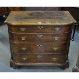 An 18th century oak bowfront chest of fo