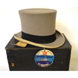 A grey felt top hat by Scott & Co.