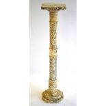 A Victorian marble column on an octagonal base,