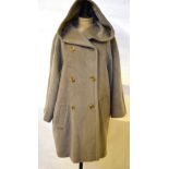 WITHDRAWN An Aquascutum taupe alpaca/wool coat with raglan sleeves and large hood,