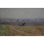 Edith G Houseman (1875-?) - 'Misty Morning, Byworth Sx', watercolour,