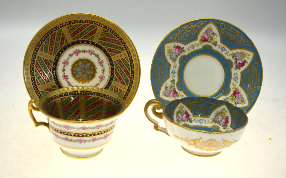 Cauldon late 19th century tea wares including: 'Tea for two' decorated with yellow roses & - Image 3 of 8