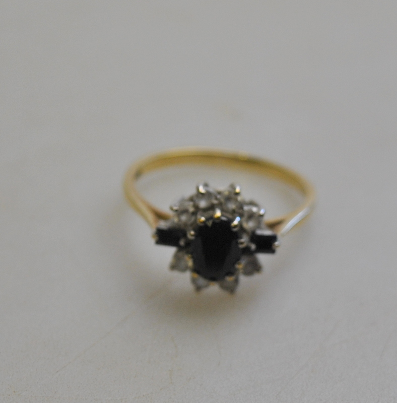 A five-stone sapphire and diamond ring, - Image 2 of 3
