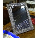 A large Edwardian silver-faced easel toilet mirror with bevelled plate, William Devenport,
