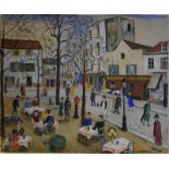 ** Lucien Genin (1894-1953) - A French street scene, watercolour, signed lower right,