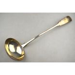 AMENDMENT A Scottish George IV silver fiddle pattern soup ladle, James & Walter Marshall,