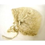 A collection of 19th century and other lace to include Maltese lace and silk handkerchiefs,
