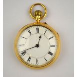 An Edwardian 18ct gold open-face pocket watch with top-wind lever movement,