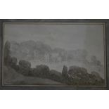 RHF - Three sepia wash views - 'Ickburgh, Scotland', 'Buckfast Abbey, Devon', 'Darlington',