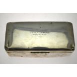 A silver cigarette box, engraved 'US Golf Club, Haslar, Captain's Prize 1923,' Colen Hewer Cheshire,