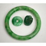 A Chinese jadeite small bangle, 6.