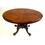 A Victorian burr walnut centre table,