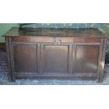 An early 18th century oak coffer,