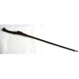 A 19th century Afghan matchlock musket, the 133 cm tapering barrel with flared muzzle,