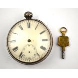 A George IV silver pocket watch with fusee movement no.8521 by W. E.