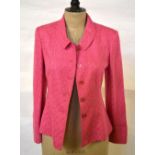 A Caroline Charles, London woven pink jacket, a Helene Berman grey/multi-coloured woven jacket,