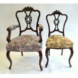 A set of six late 19th century chairs