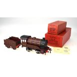 A Hornby O gauge Locomotive no 50 with Tender no 501 in LMS Livery,