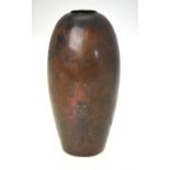 A Japanese plain bronze ovoid vase, Meiji, 18.