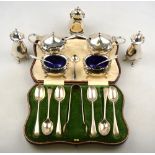 A six-piece silver condiment set, William Hutton & Son, Birmingham 1928,