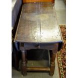 A 17th century oak gateleg table,