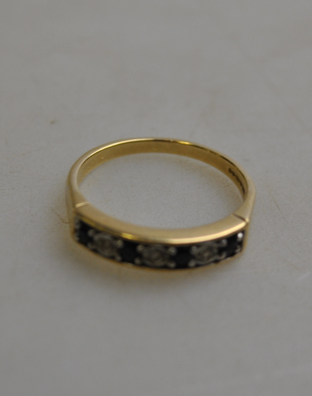 A five-stone sapphire and diamond ring, - Image 3 of 3