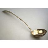 An early 19th century Maltese 10.5 deniers fiddle pattern soup ladle, maker G.O. (circa 1800), 5.