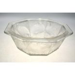 Lalique, France, 'Perdrix' pattern octagonal bowl moulded with partridge, 29.4 cm dia.