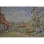 Alice Emily Foreman (1865-c1920) - 'The Farmyard', watercolour, signed lower left,