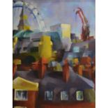 Rosemary Moore - 'Westminster 2000', oil on canvas, signed lower right, 64.